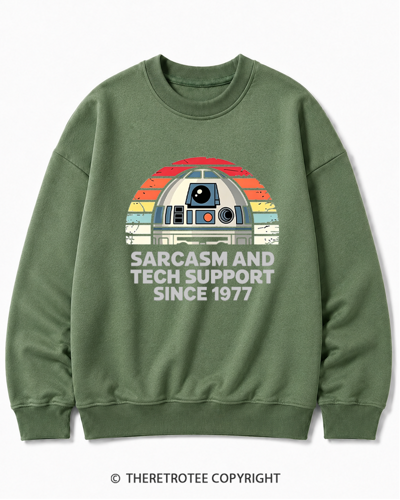 TheRetroTee Sarcasm And Tech Support Since 1977 Cotton Sweatshirt