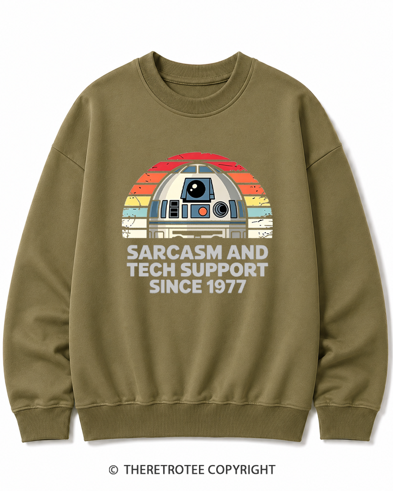 TheRetroTee Sarcasm And Tech Support Since 1977 Cotton Sweatshirt