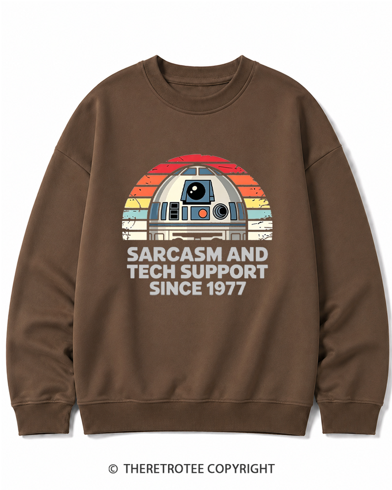 TheRetroTee Sarcasm And Tech Support Since 1977 Cotton Sweatshirt