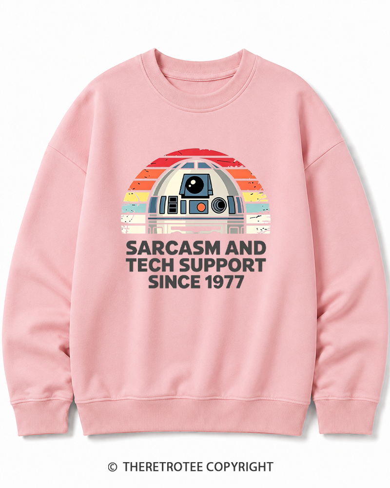 TheRetroTee Sarcasm And Tech Support Since 1977 Cotton Sweatshirt