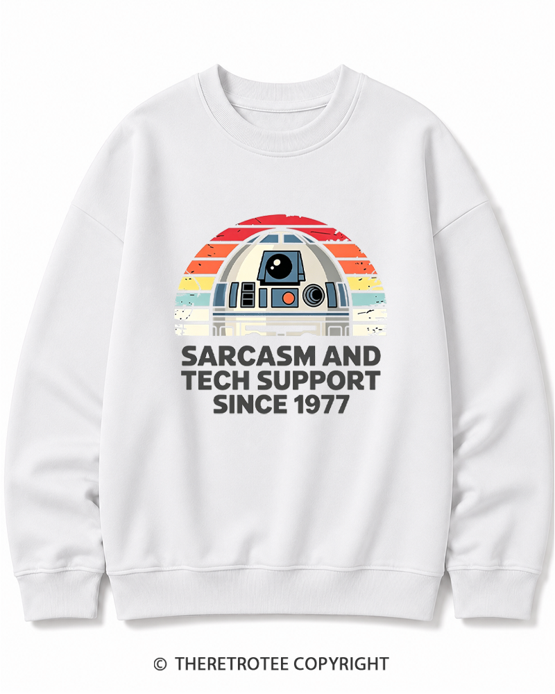 TheRetroTee Sarcasm And Tech Support Since 1977 Cotton Sweatshirt