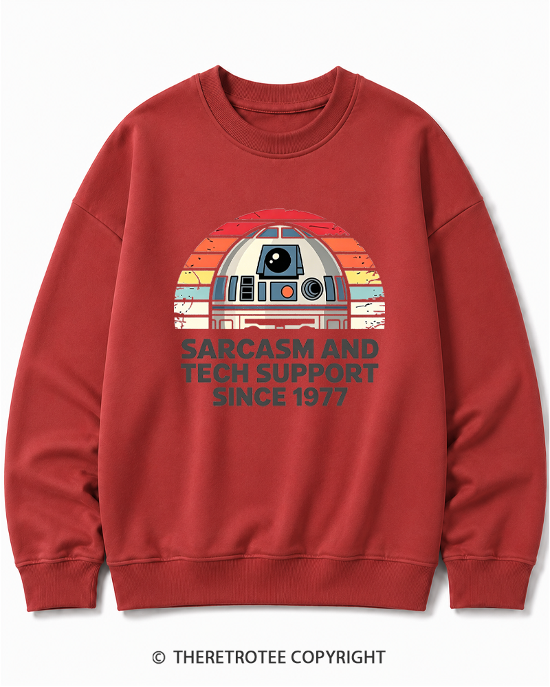 TheRetroTee Sarcasm And Tech Support Since 1977 Cotton Sweatshirt