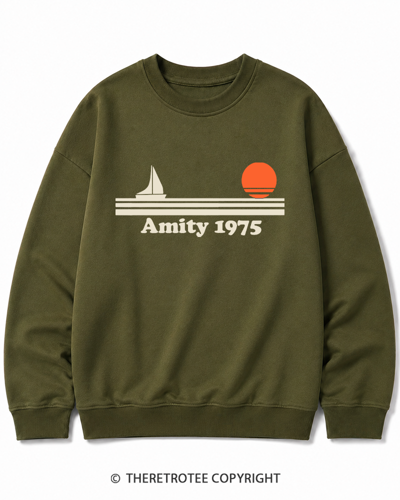 TheRetroTee Classic Stripes 1975 1970s Cotton Sweatshirt