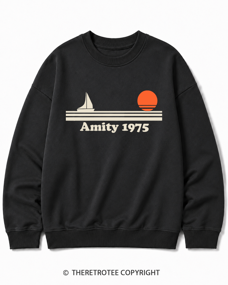 TheRetroTee Classic Stripes 1975 1970s Cotton Sweatshirt