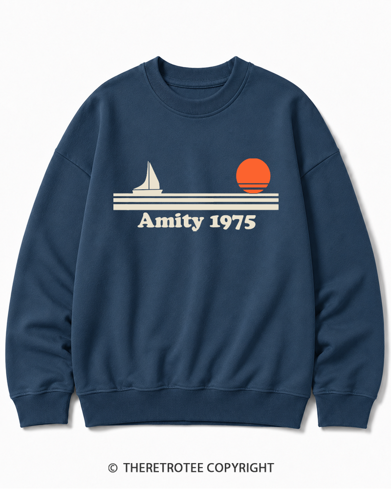 TheRetroTee Classic Stripes 1975 1970s Cotton Sweatshirt