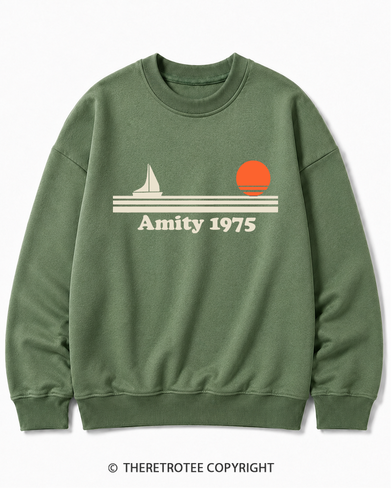 TheRetroTee Classic Stripes 1975 1970s Cotton Sweatshirt