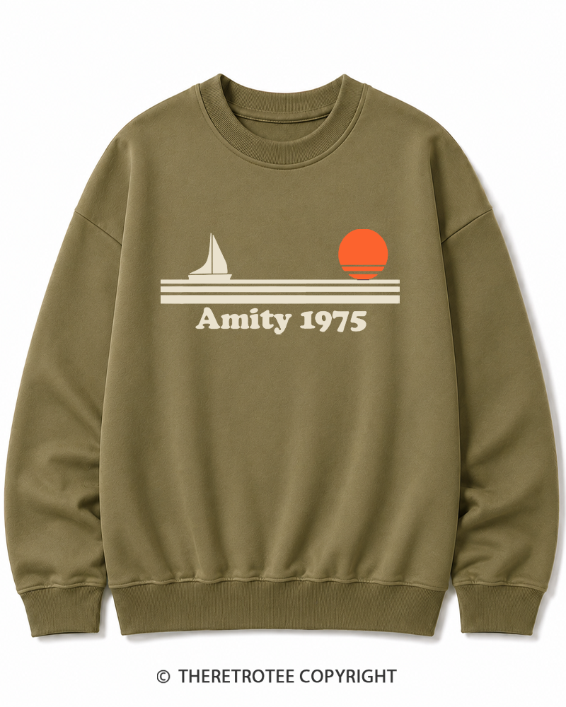 TheRetroTee Classic Stripes 1975 1970s Cotton Sweatshirt