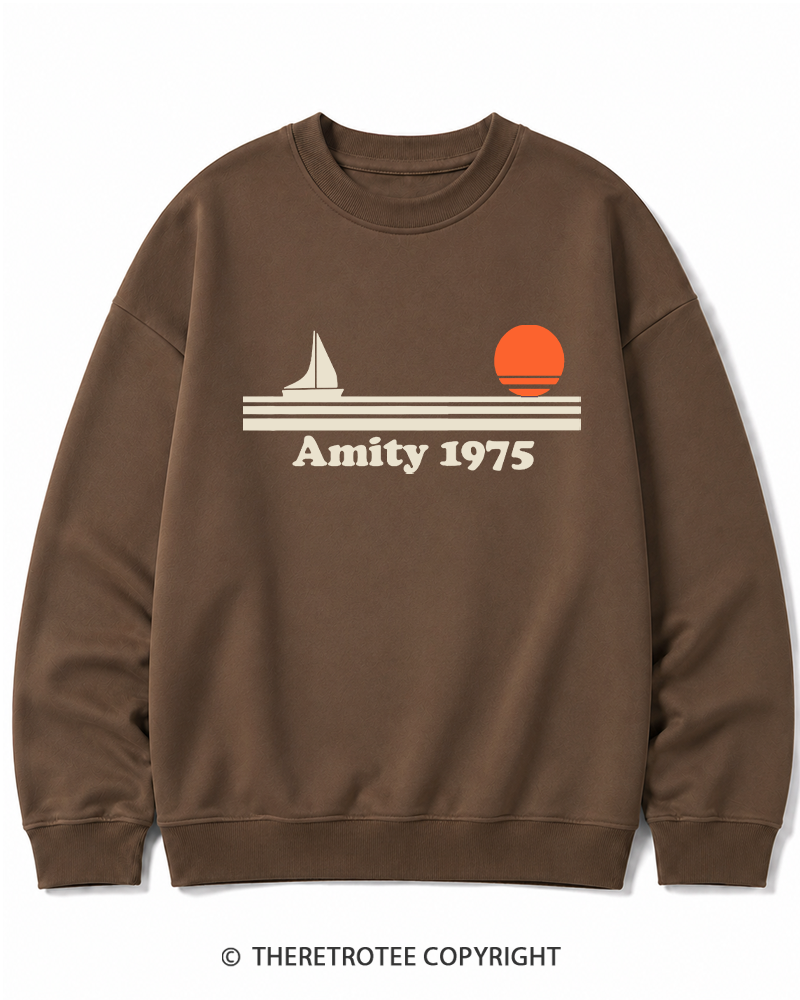 TheRetroTee Classic Stripes 1975 1970s Cotton Sweatshirt