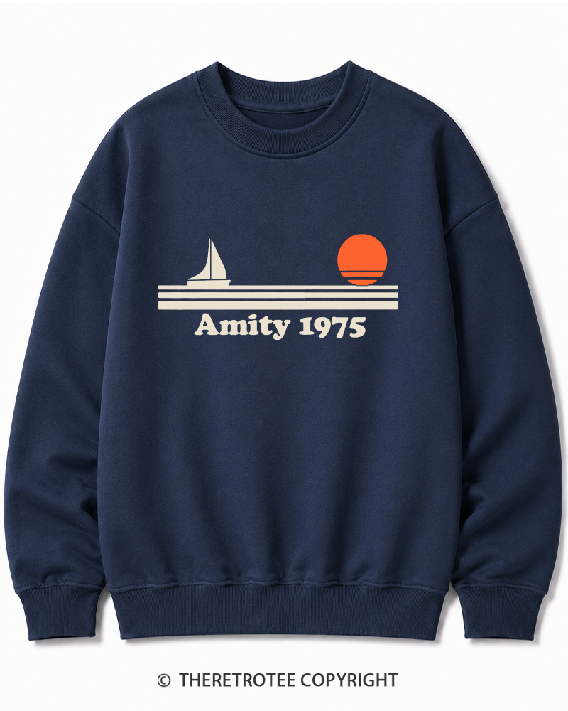TheRetroTee Classic Stripes 1975 1970s Cotton Sweatshirt