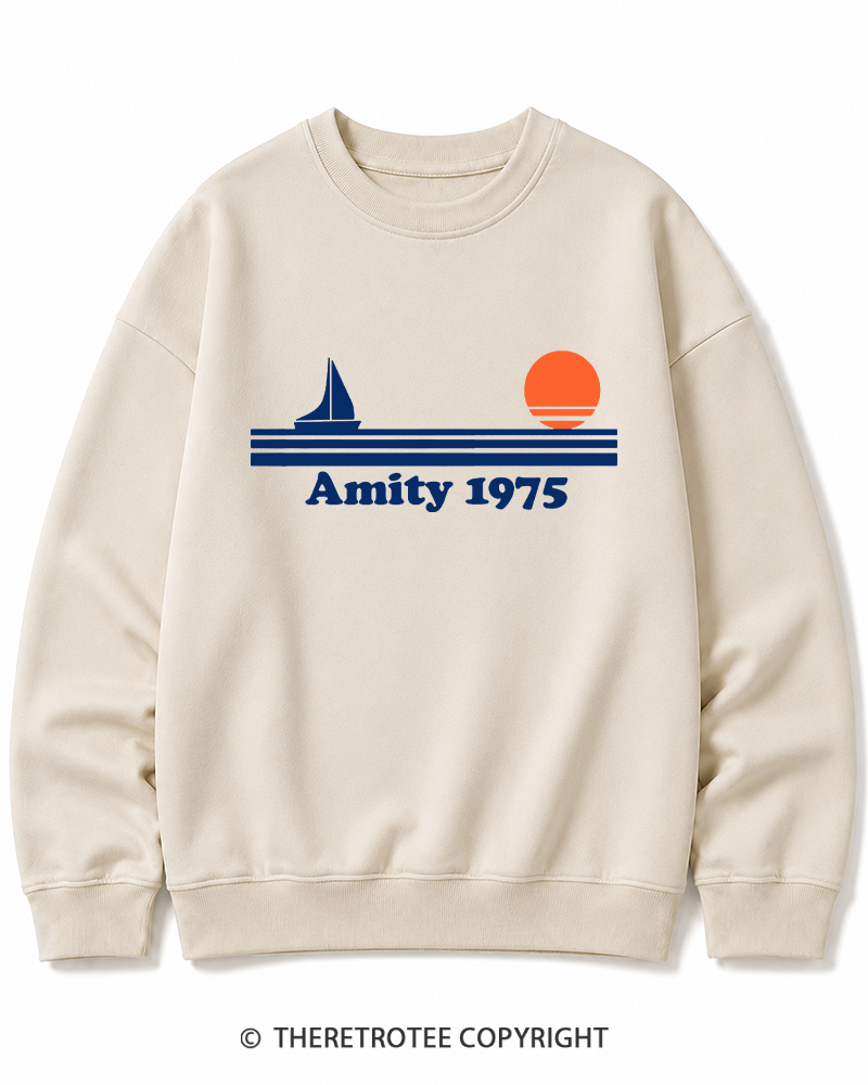 TheRetroTee Classic Stripes 1975 1970s Cotton Sweatshirt
