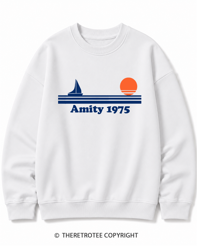 TheRetroTee Classic Stripes 1975 1970s Cotton Sweatshirt