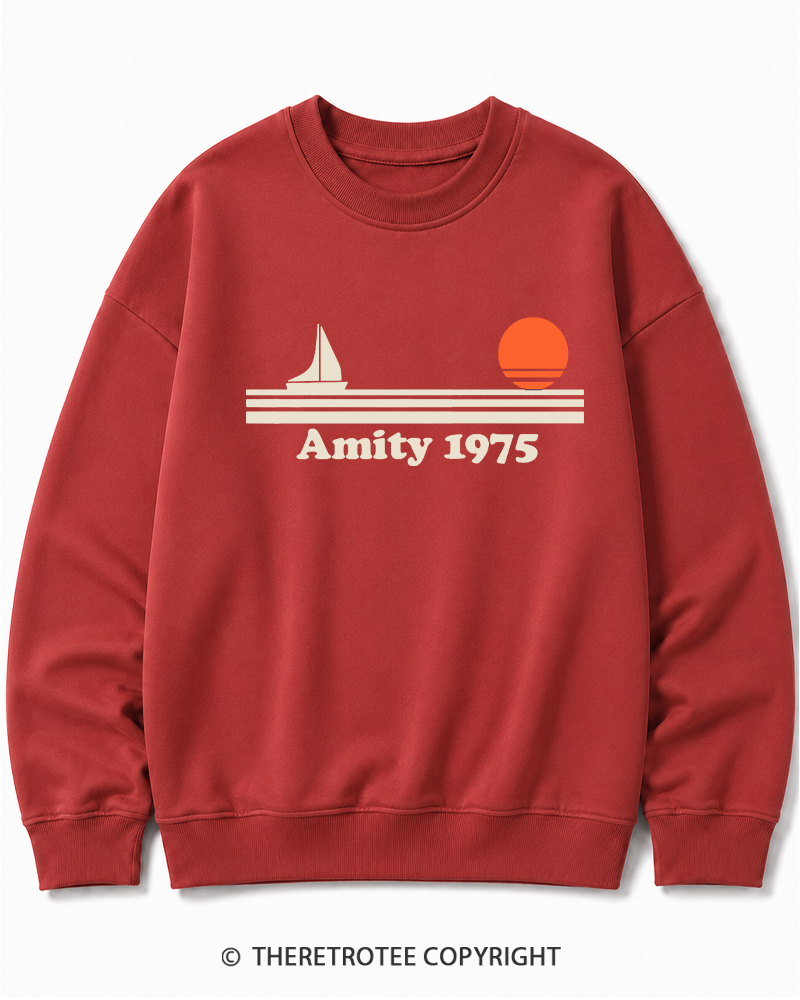 TheRetroTee Classic Stripes 1975 1970s Cotton Sweatshirt