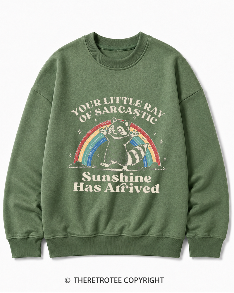 TheRetroTee Little Ray of Sarcastic Sunshine Cotton Sweatshirt