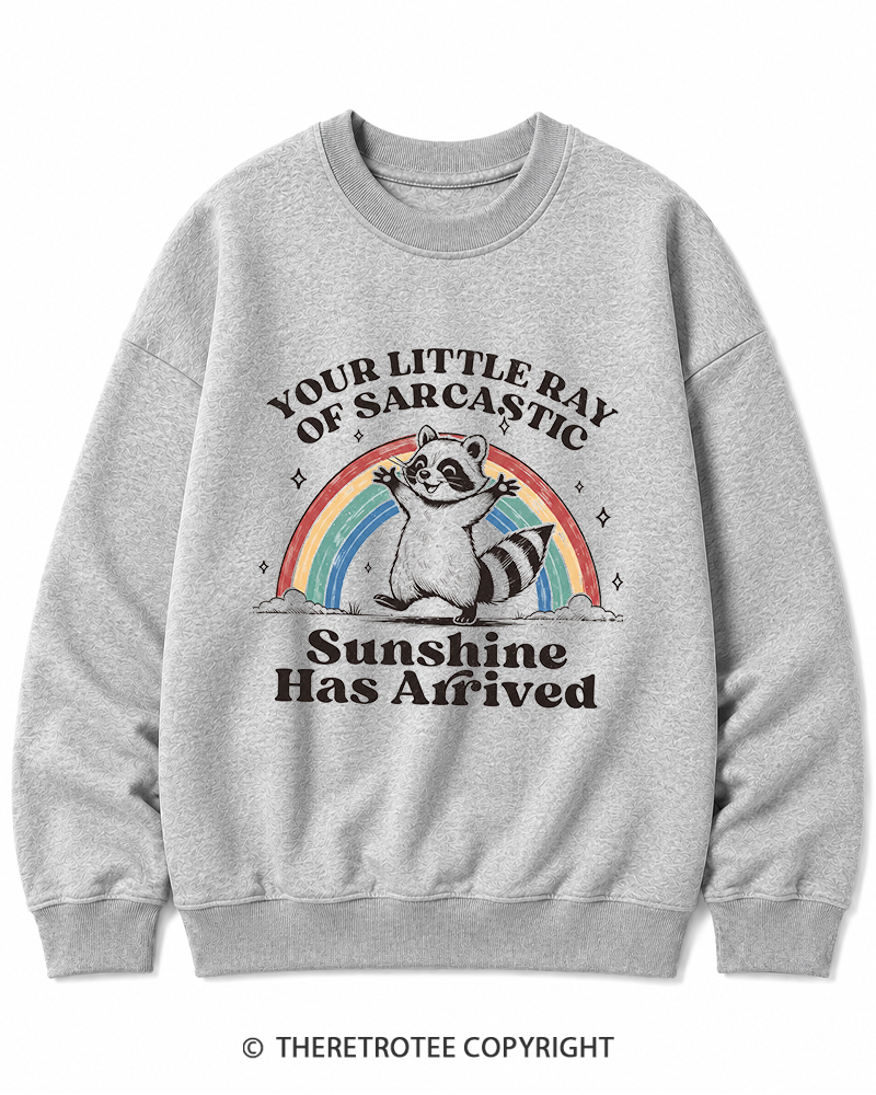 TheRetroTee Little Ray of Sarcastic Sunshine Cotton Sweatshirt