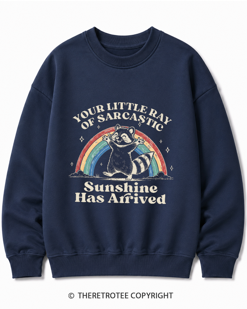 TheRetroTee Little Ray of Sarcastic Sunshine Cotton Sweatshirt