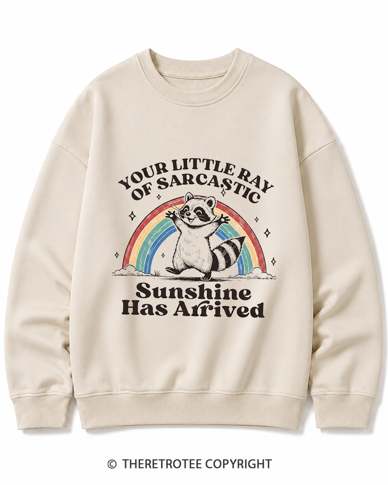 TheRetroTee Little Ray of Sarcastic Sunshine Cotton Sweatshirt