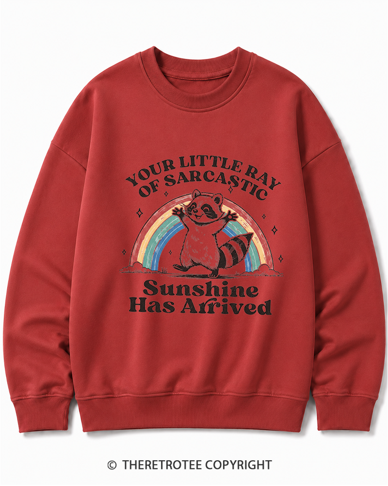 TheRetroTee Little Ray of Sarcastic Sunshine Cotton Sweatshirt