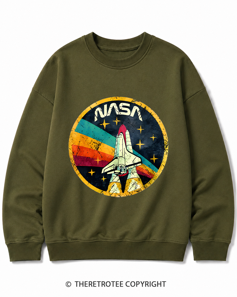 TheRetroTee Orbital Launch Program 1970s Cotton Sweatshirt