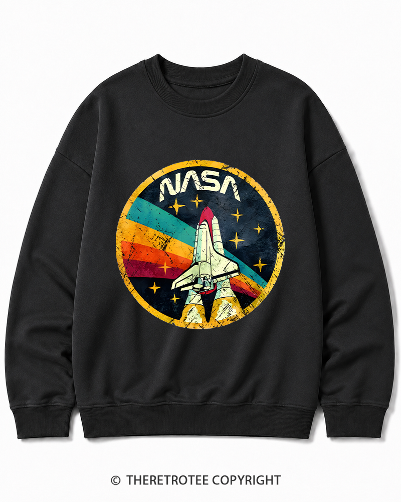 TheRetroTee Orbital Launch Program 1970s Cotton Sweatshirt