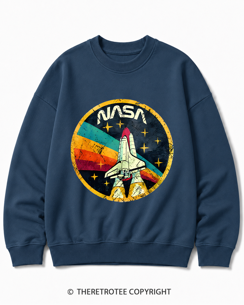TheRetroTee Orbital Launch Program 1970s Cotton Sweatshirt