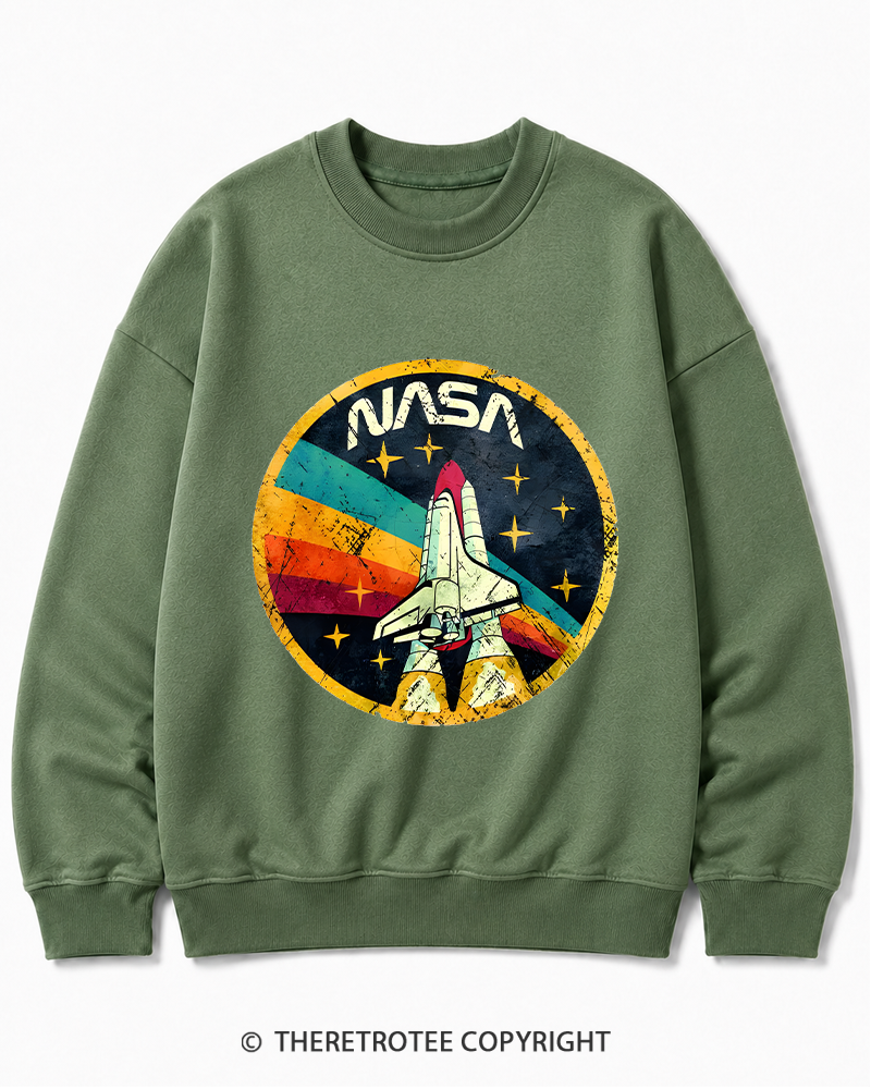 TheRetroTee Orbital Launch Program 1970s Cotton Sweatshirt