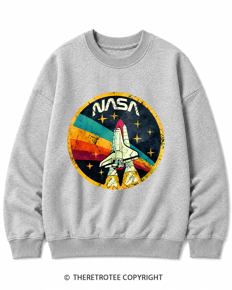 TheRetroTee Orbital Launch Program 1970s Cotton Sweatshirt