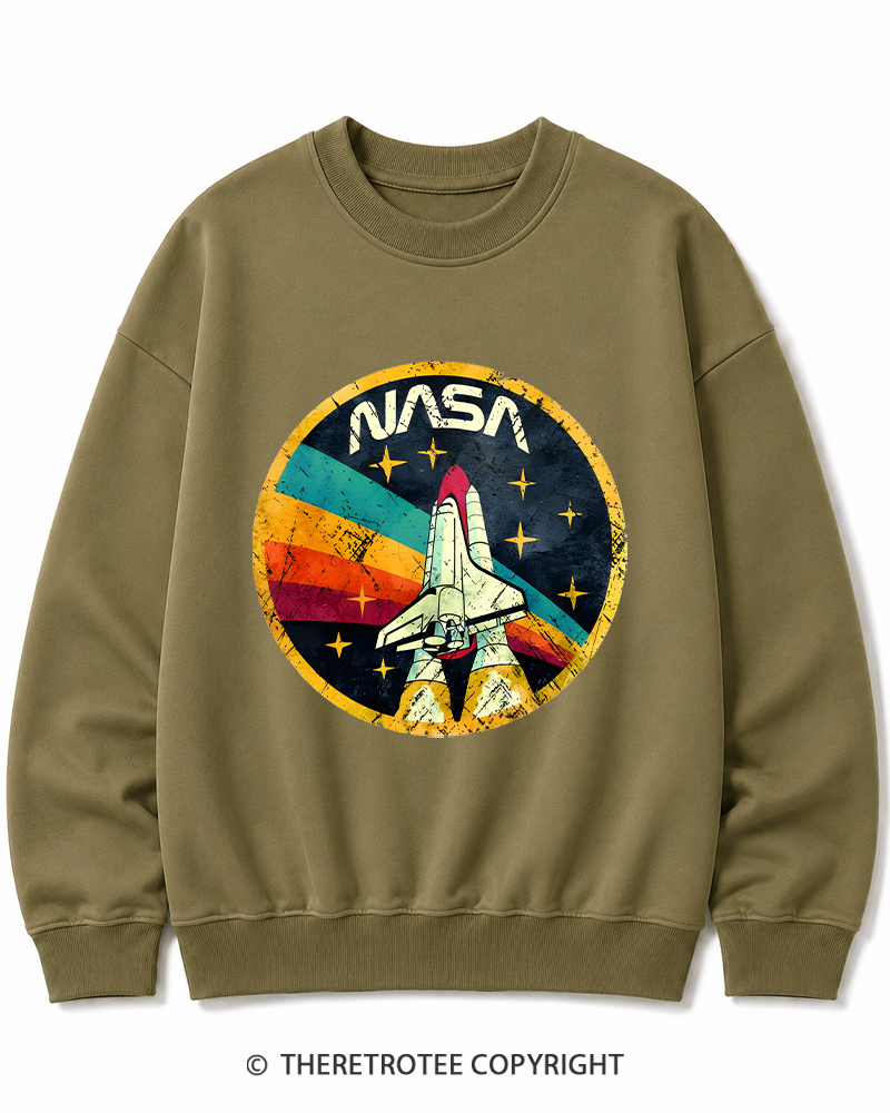 TheRetroTee Orbital Launch Program 1970s Cotton Sweatshirt