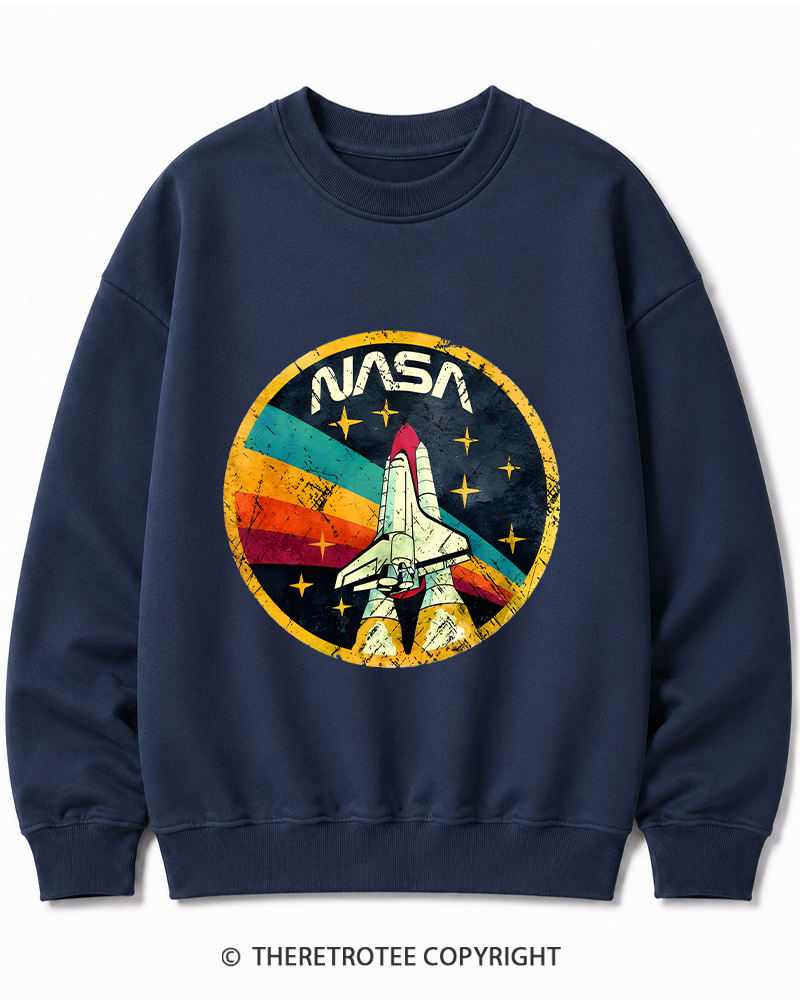 TheRetroTee Orbital Launch Program 1970s Cotton Sweatshirt