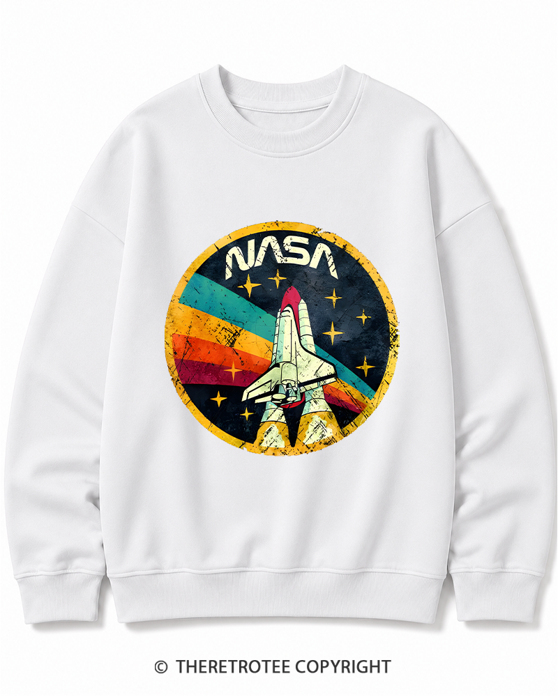 TheRetroTee Orbital Launch Program 1970s Cotton Sweatshirt