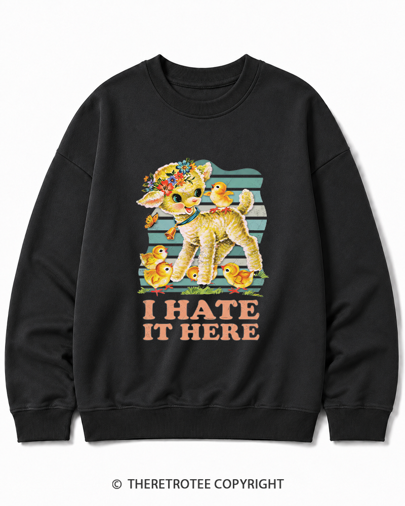 TheRetroTee I Hate It Here 1950s Cotton Sweatshirt
