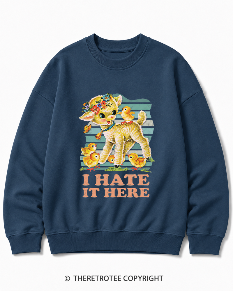 TheRetroTee I Hate It Here 1950s Cotton Sweatshirt