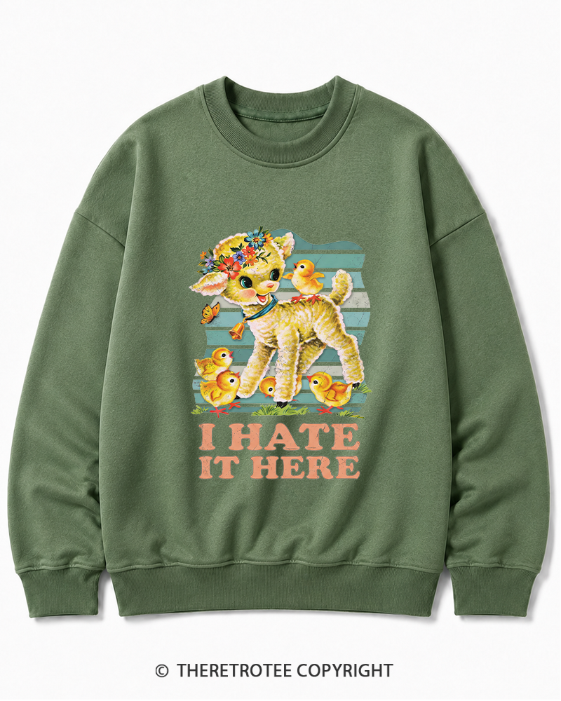 TheRetroTee I Hate It Here 1950s Cotton Sweatshirt