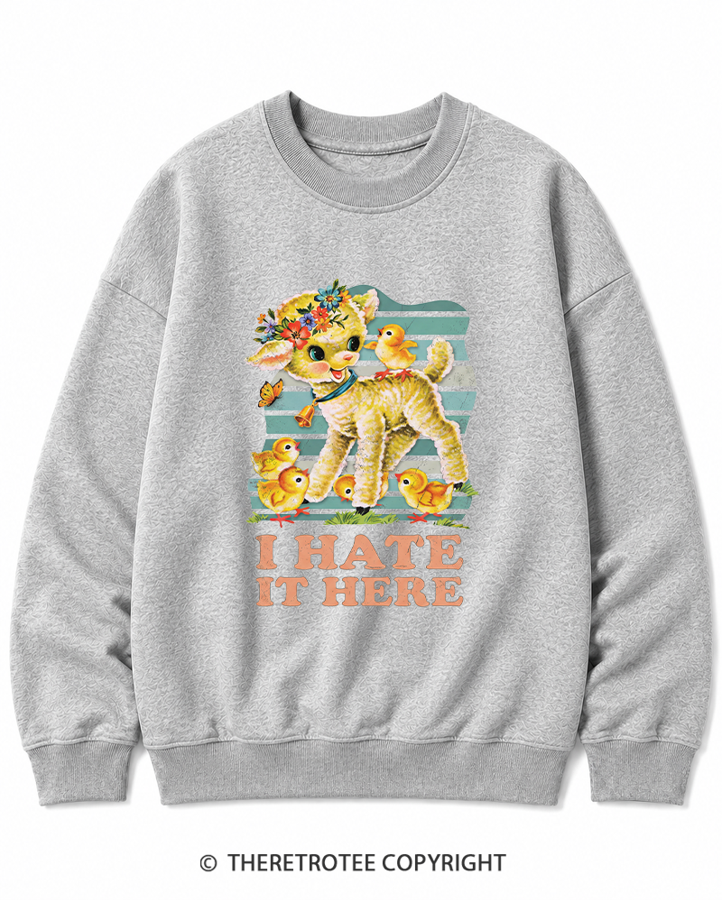 TheRetroTee I Hate It Here 1950s Cotton Sweatshirt