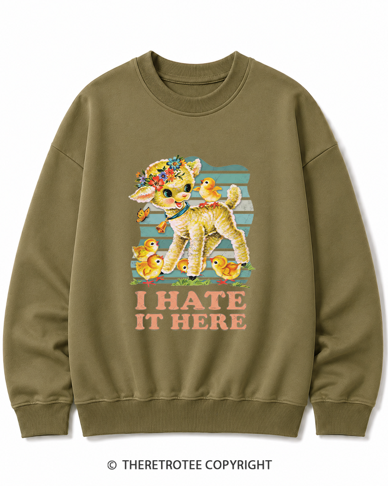 TheRetroTee I Hate It Here 1950s Cotton Sweatshirt