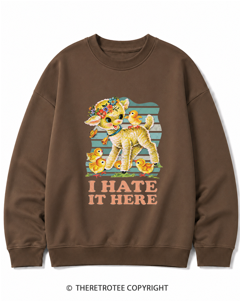 TheRetroTee I Hate It Here 1950s Cotton Sweatshirt