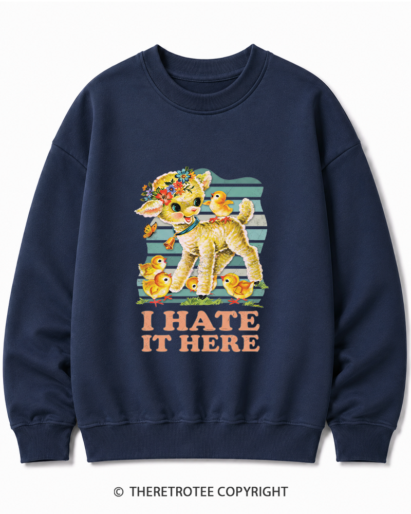TheRetroTee I Hate It Here 1950s Cotton Sweatshirt