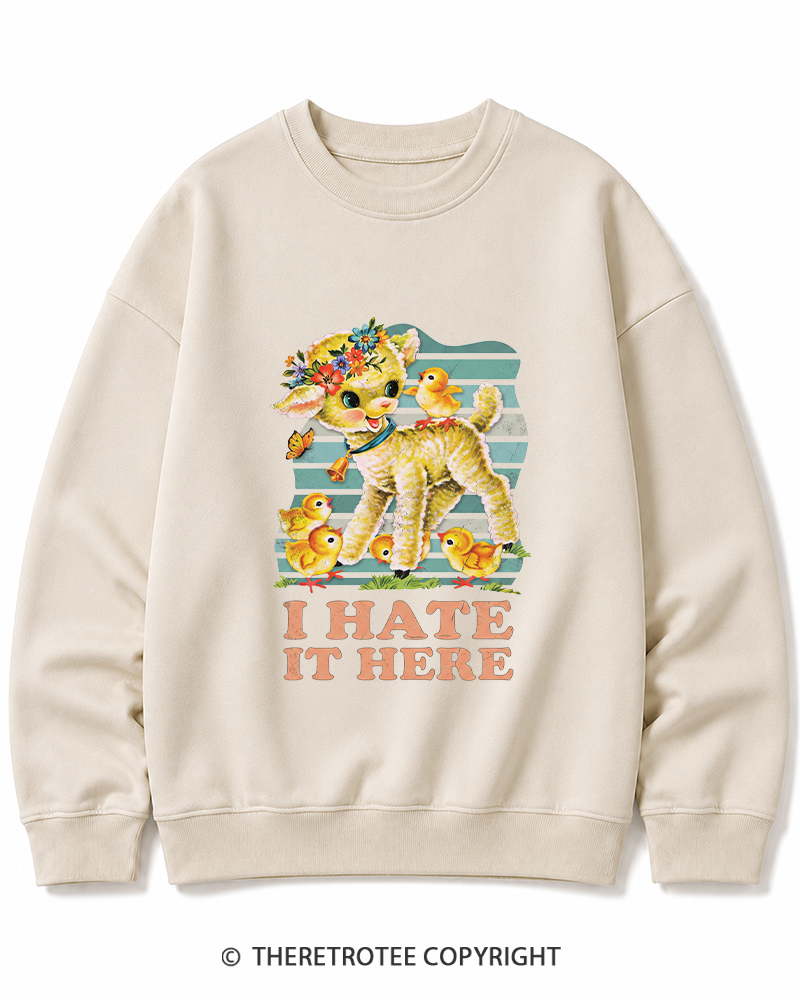 TheRetroTee I Hate It Here 1950s Cotton Sweatshirt