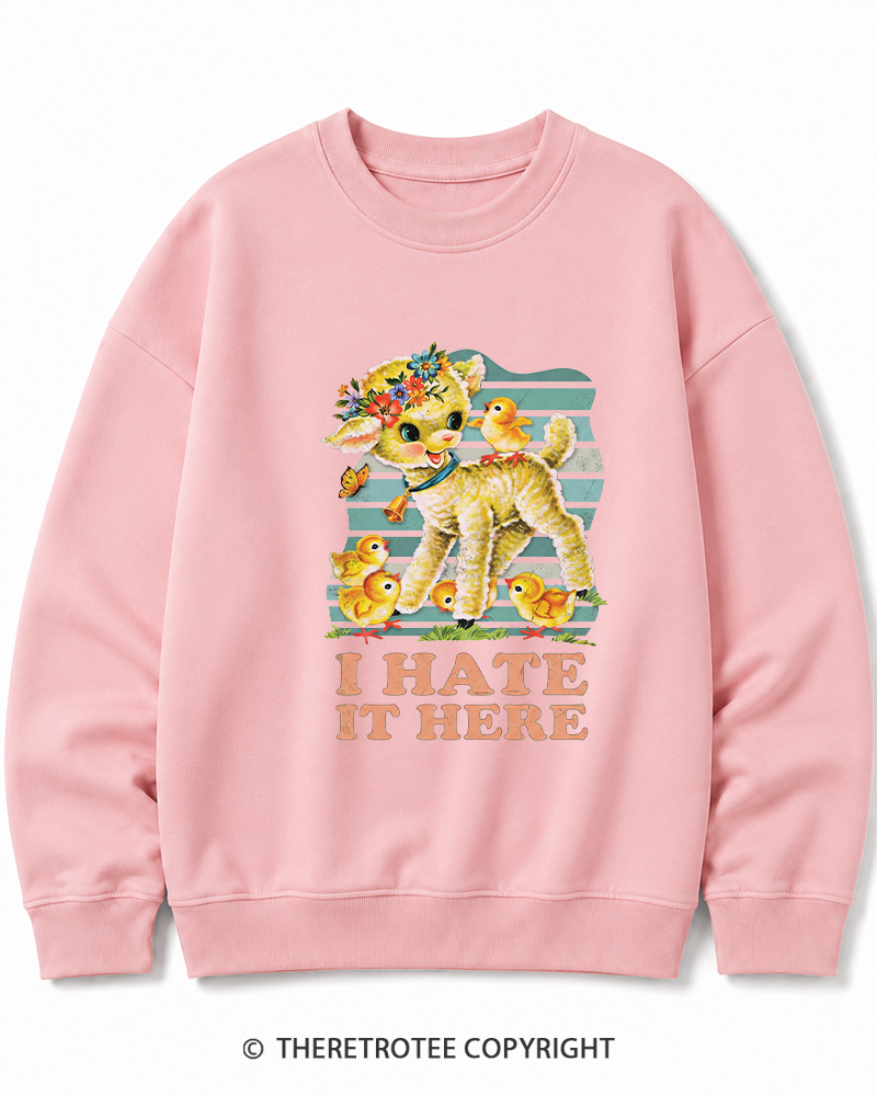 TheRetroTee I Hate It Here 1950s Cotton Sweatshirt