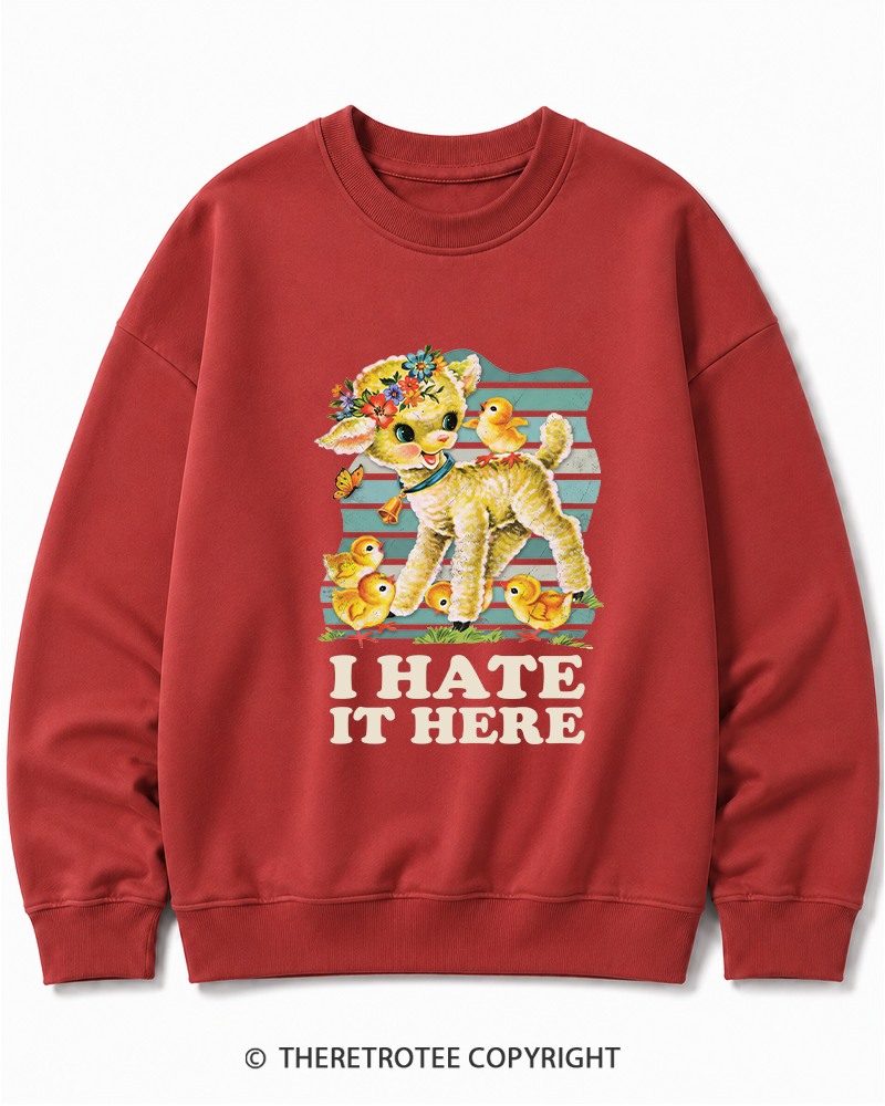 TheRetroTee I Hate It Here 1950s Cotton Sweatshirt