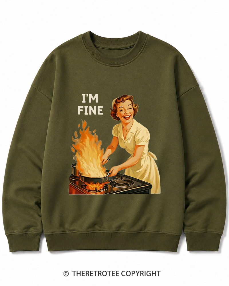 TheRetroTee I’m Fine 1950s Cotton Sweatshirt