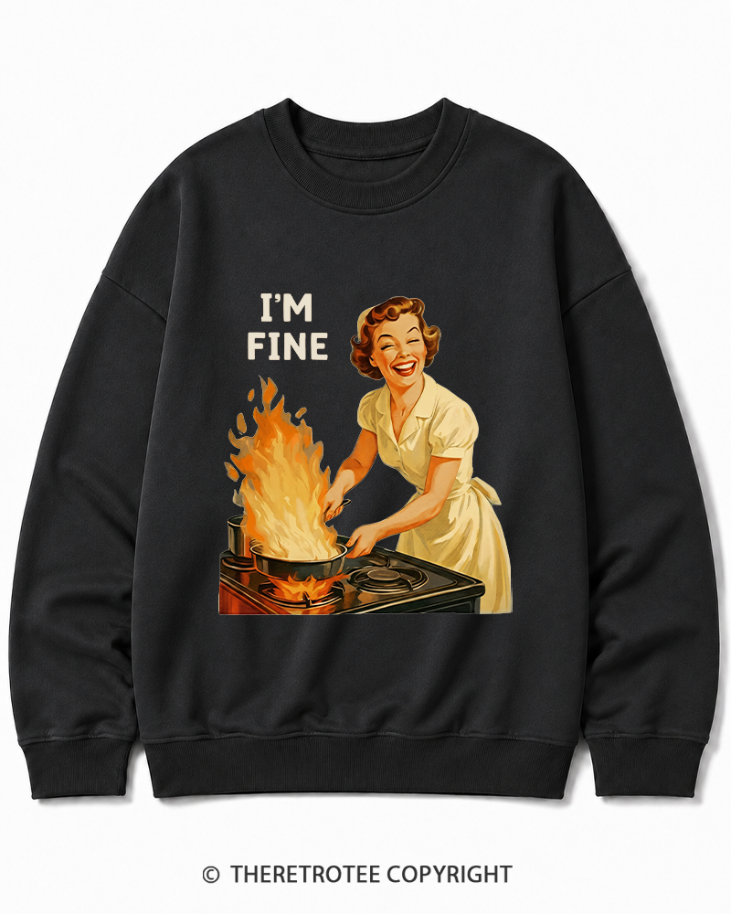 TheRetroTee I’m Fine 1950s Cotton Sweatshirt
