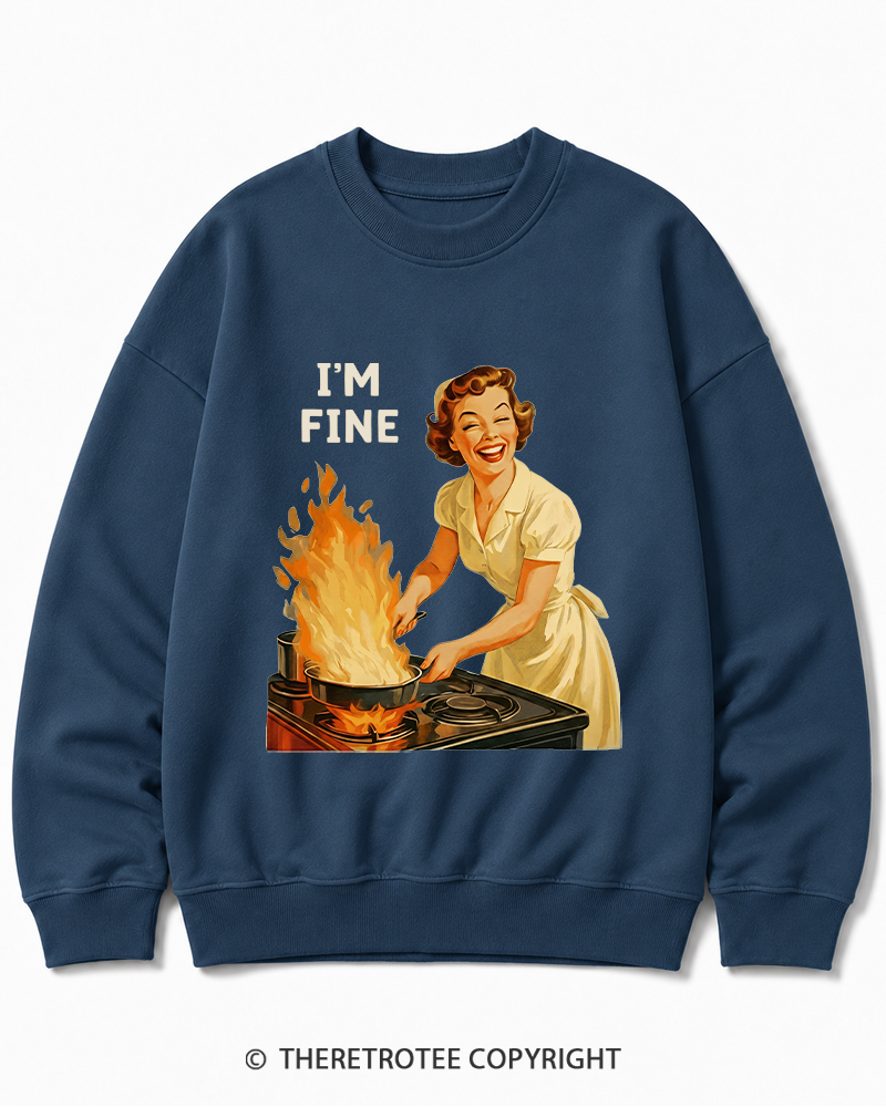 TheRetroTee I’m Fine 1950s Cotton Sweatshirt