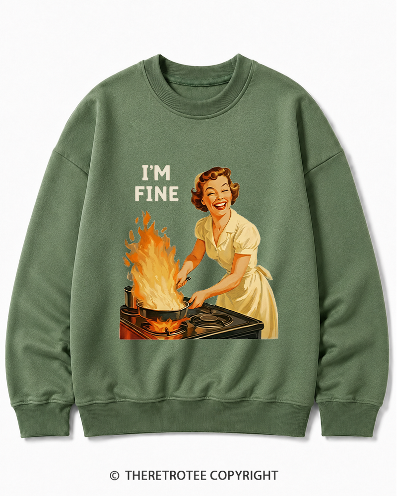 TheRetroTee I’m Fine 1950s Cotton Sweatshirt