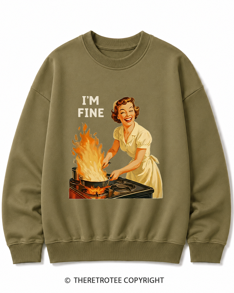 TheRetroTee I’m Fine 1950s Cotton Sweatshirt
