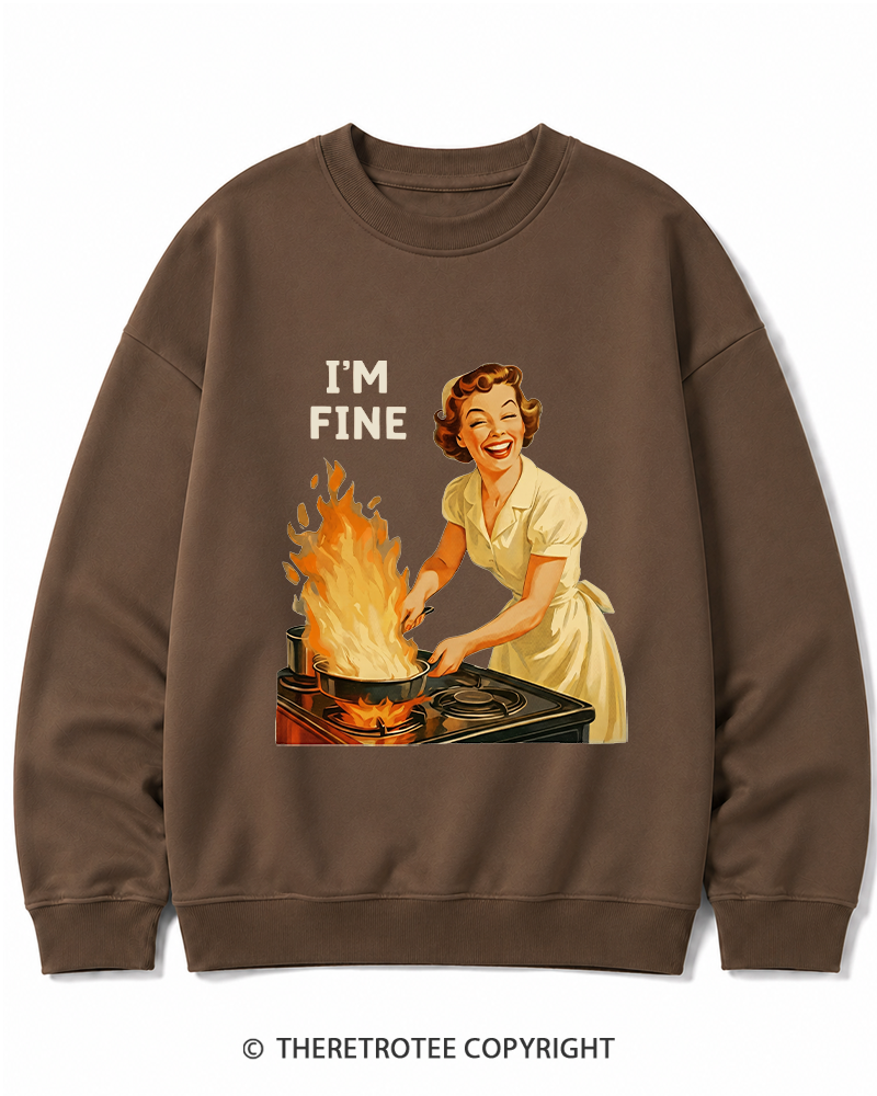 TheRetroTee I’m Fine 1950s Cotton Sweatshirt