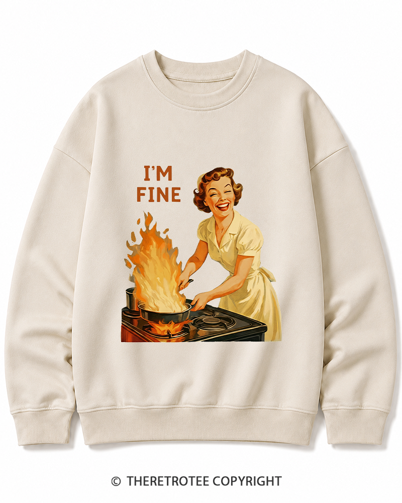 TheRetroTee I’m Fine 1950s Cotton Sweatshirt