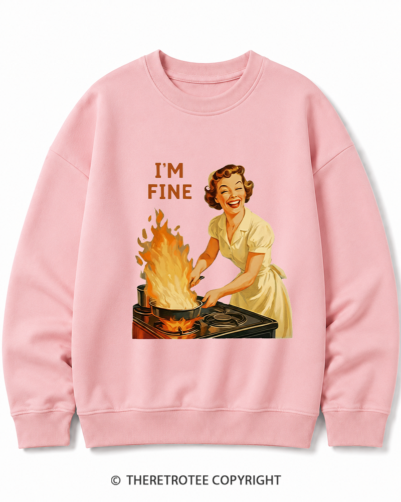 TheRetroTee I’m Fine 1950s Cotton Sweatshirt