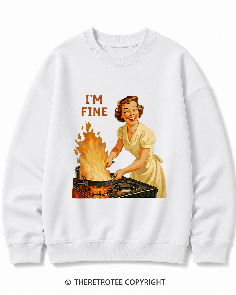 TheRetroTee I’m Fine 1950s Cotton Sweatshirt