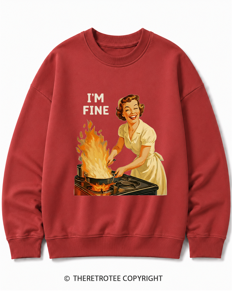 TheRetroTee I’m Fine 1950s Cotton Sweatshirt