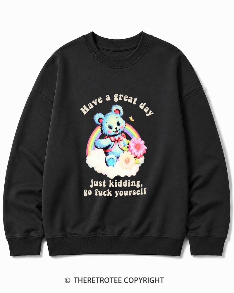 TheRetroTee Have a Great Day 1970s Cotton Sweatshirt